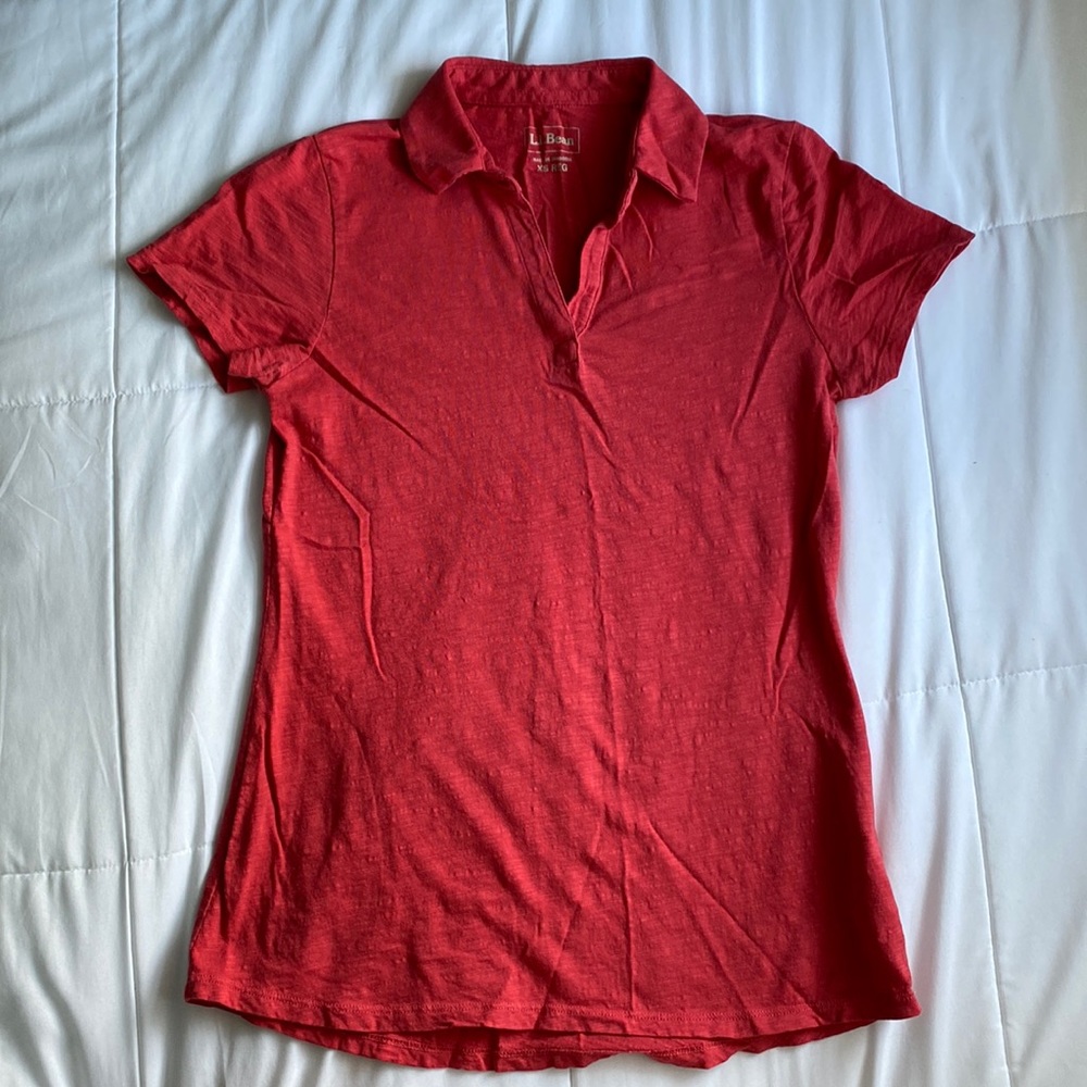 LL Bean Short Sleeve Collared Shirt - Size XS